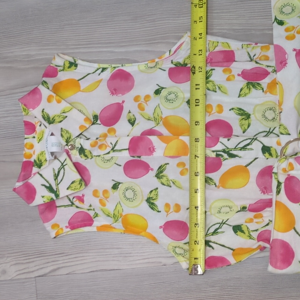 Cynthia Rowley 2 Fruit Kiwi Dress Sleeveless Pink Orange White Collar Button Up - Picture 11 of 16